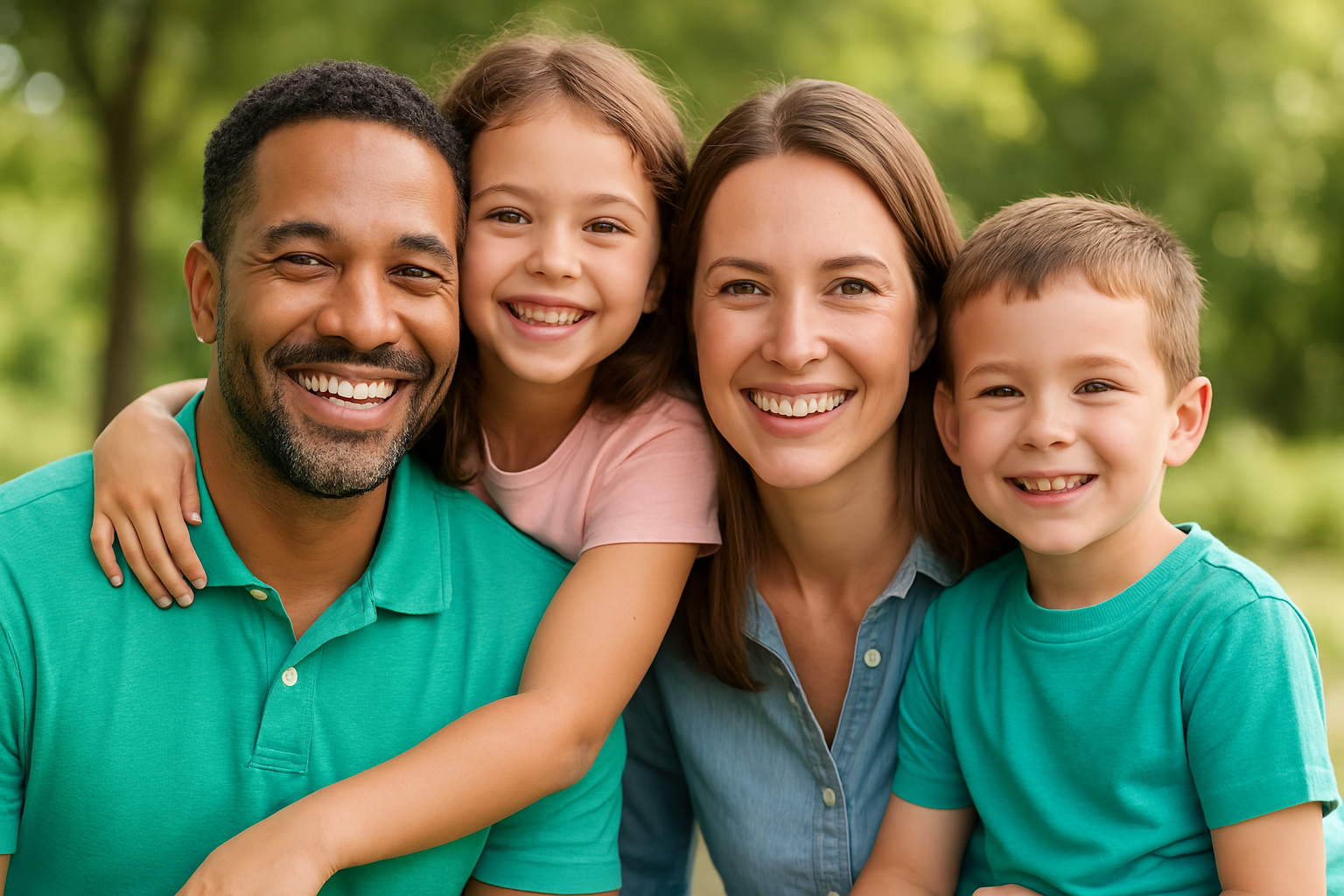 Oklahoma-Insurance-Happy-Family Homeowners insurance coverage for property, liability, and belongings protection in Tulsa, Oklahoma