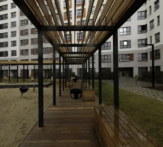 Common Area Insurance Coverage Apartment complex courtyard and shared space