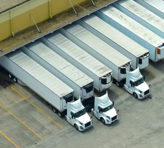 Fleet Insurance Solutions in Tulsa Fleet of trucks at loading dock