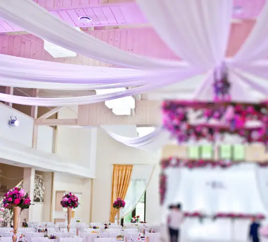 Comprehensive coverage for wedding venue Wedding venue with decorations